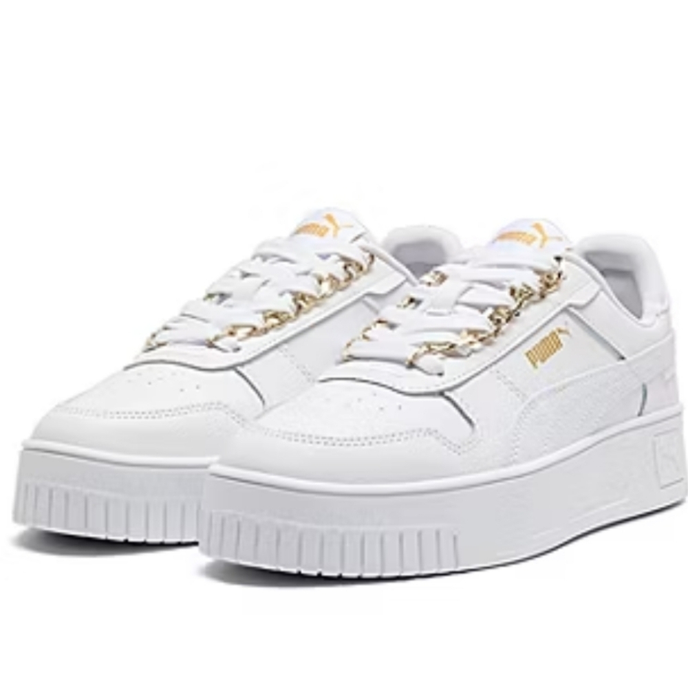 PUMA NWT Carina Street  Blingbling Sneakers White Metallic Gold